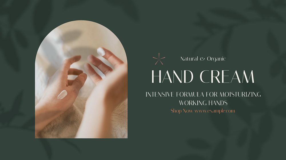 Hand cream blog banner template, editable text & design