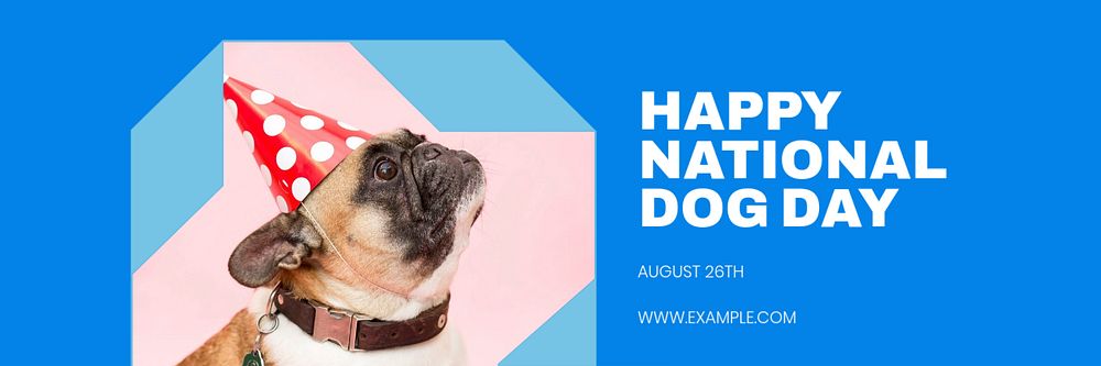 Dog day email header template, editable text & design