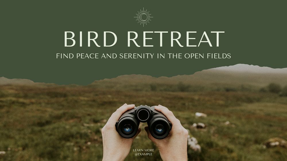 Bird retreat blog banner template, editable text & design