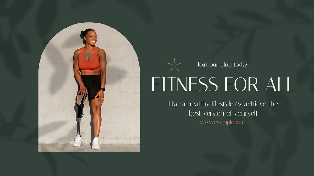 Fitness center & gym blog banner template, editable text & design