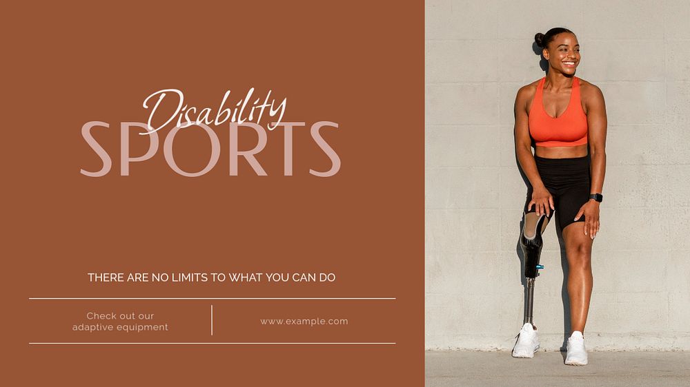 Disability sports blog banner template, editable text & design