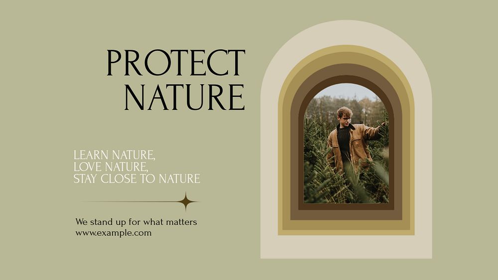 Protect nature blog banner template, editable text & design