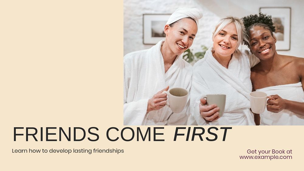 Friends blog banner template, editable text & design