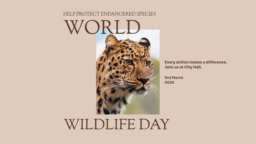 World wildlife day blog banner template, editable text & design