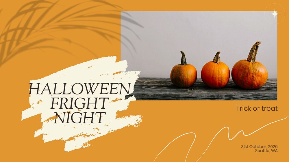 Halloween night blog banner template, editable text & design