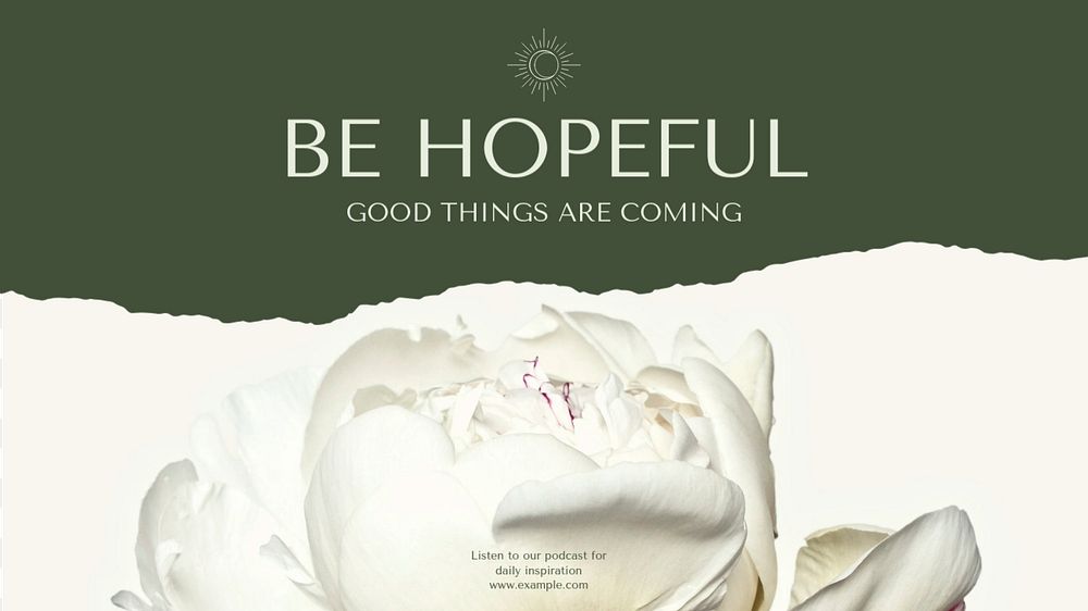 Be hopeful blog banner template, editable text & design