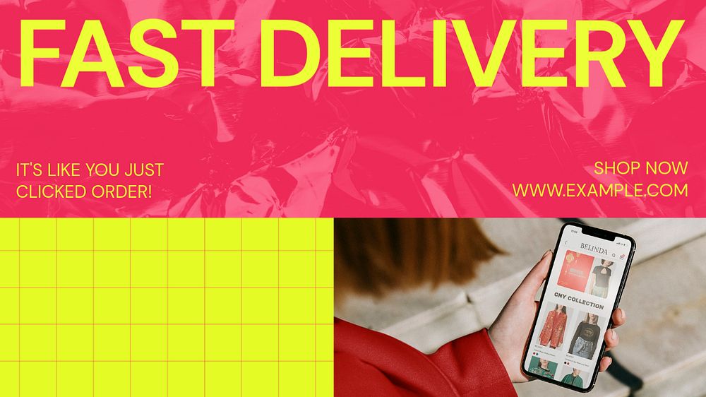 Fast delivery blog banner template, editable ad