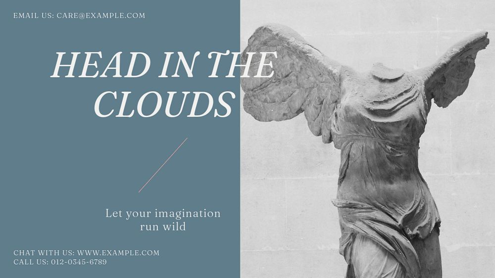 Head in clouds blog banner template, editable text & design