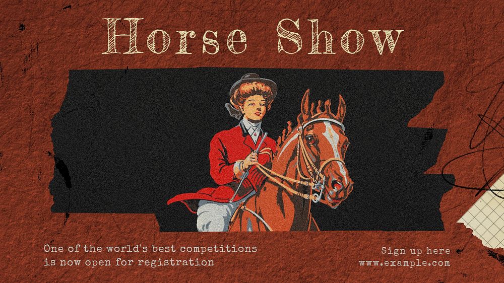 Horse show competition banner template, editable design