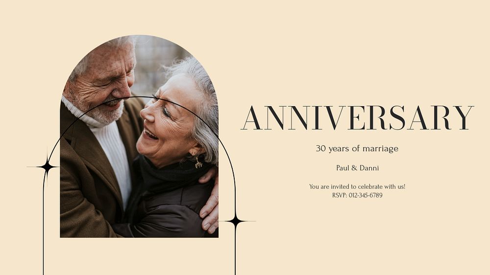 Marriage anniversary blog banner template, editable text & design