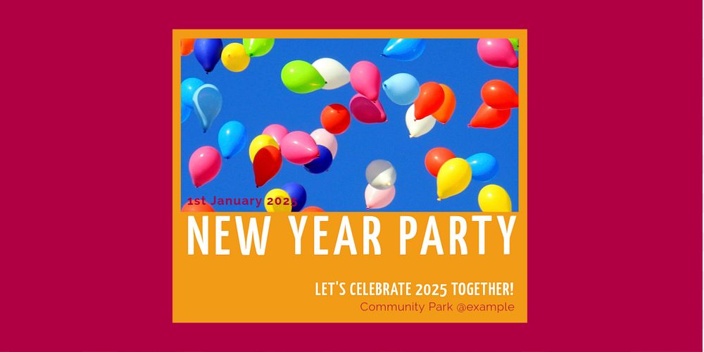 New year party Twitter ad template, editable text & design