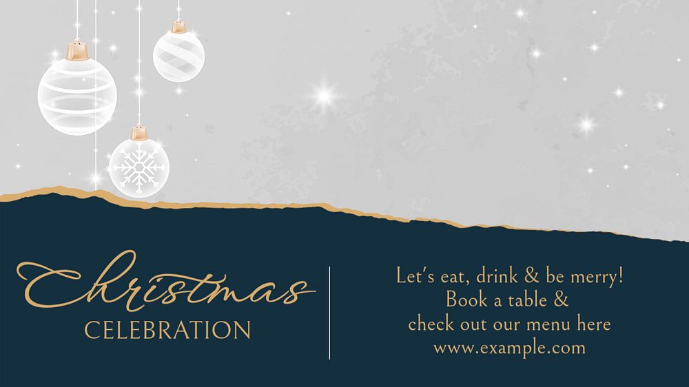 Christmas celebration blog banner template, editable text & design