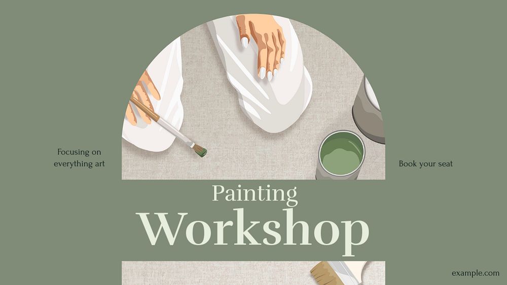 Painting workshop blog banner template, editable text & design