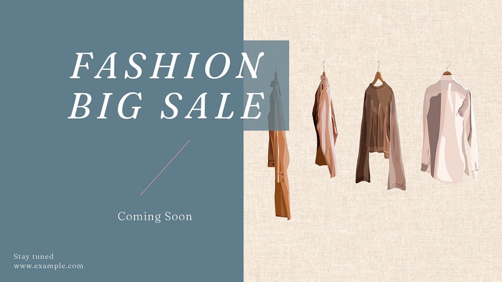 Fashion big sale blog banner template, editable text & design