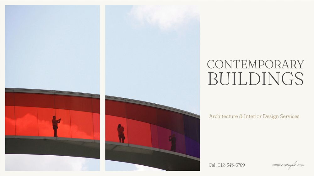 Contemporary buildings blog banner template, editable text & design