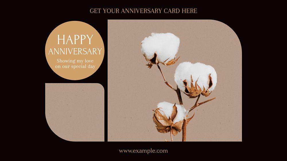 Happy anniversary blog banner template, editable text & design