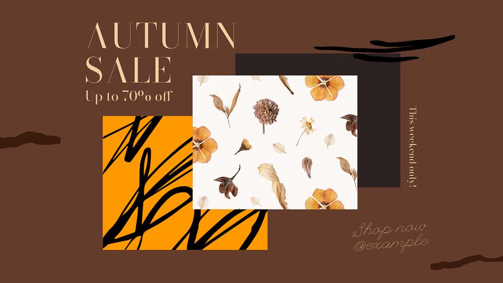 Autumn sale blog banner template, editable text & design