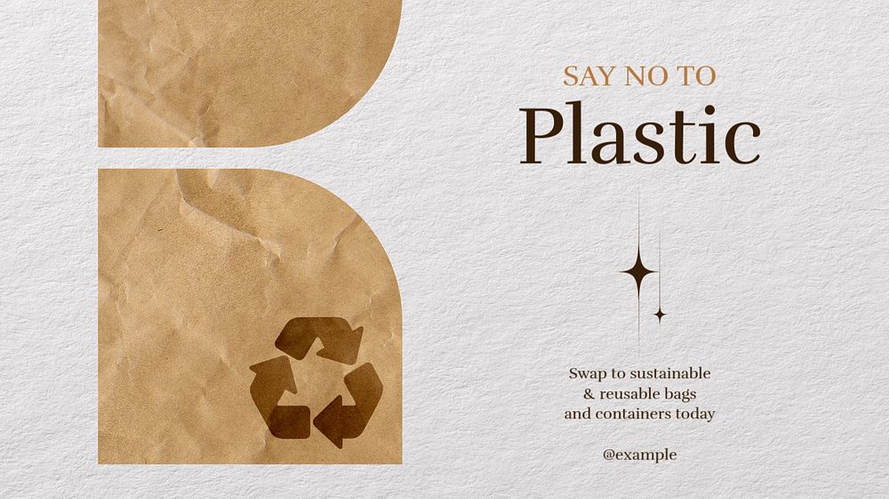 No plastic blog banner template, editable text & design