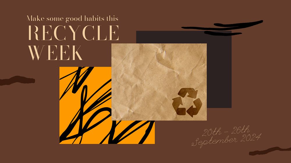 Recycle week blog banner template, editable text & design