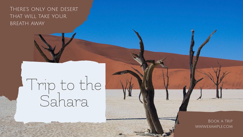 Sahara desert blog banner template, editable text & design