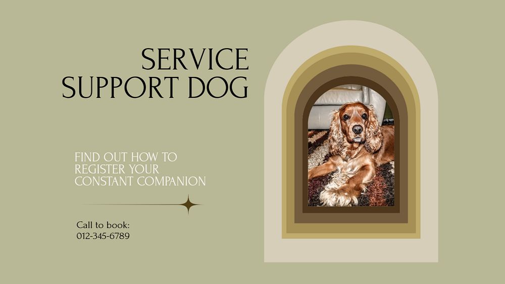 Service support dog blog banner template, editable text & design