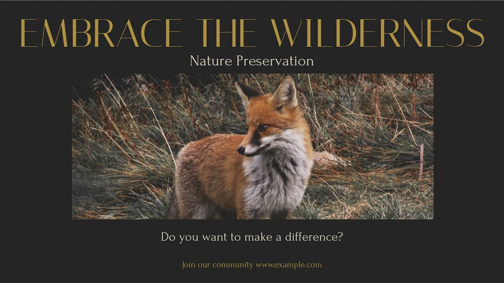 Embrace the wilderness blog banner template, editable text & design