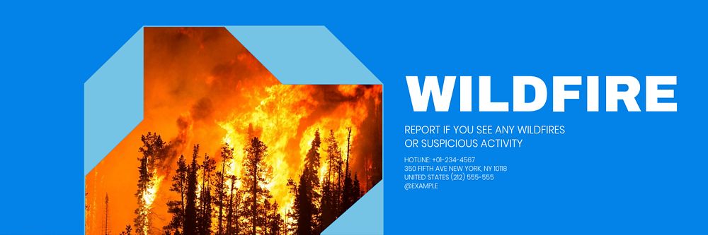 Forest fire global warming email header template, editable text & design