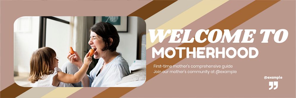 Motherhood community email header template, editable text & design