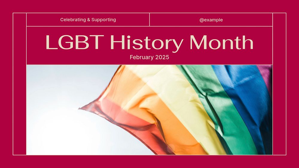 Lgbt history month blog banner template, editable text & design