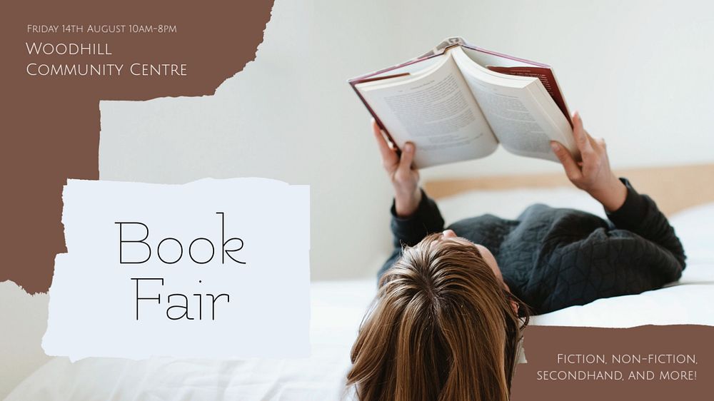 Book fair blog banner template, editable text & design