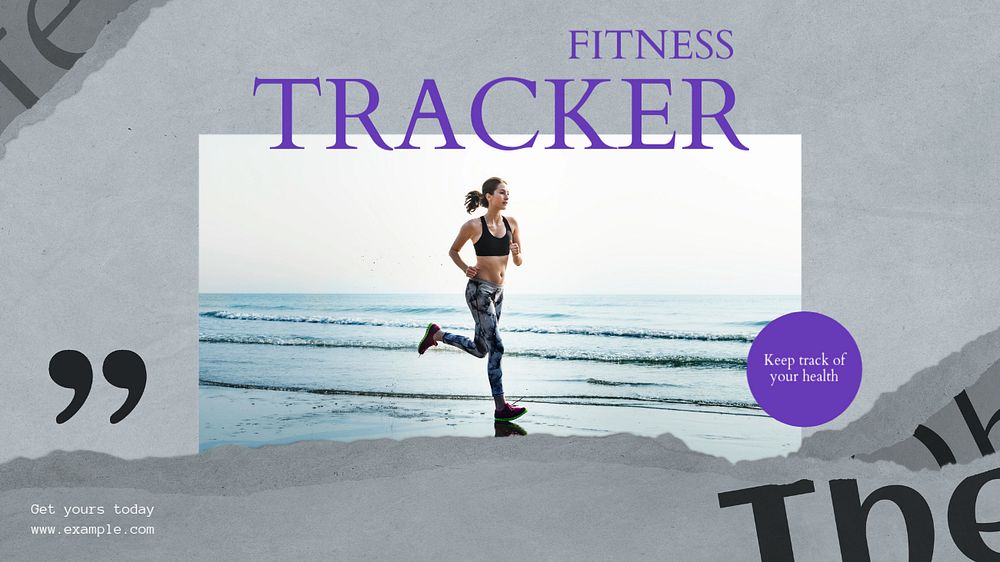 Fitness tracker blog banner template, editable text & design