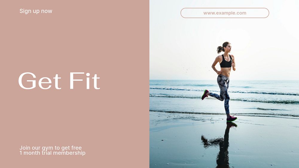 Get fit blog banner template, editable text & design