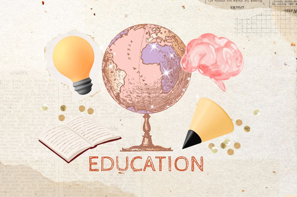 Editable education collage remix design