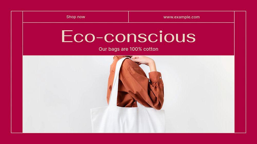 Eco-conscious blog banner template, editable text & design