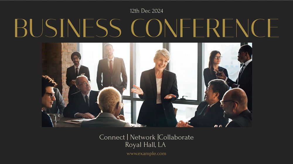 Business conference blog banner template, editable text & design