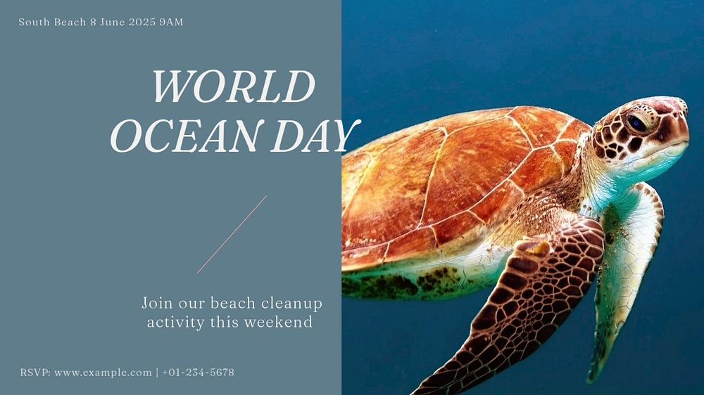 World ocean day blog banner template, editable text & design