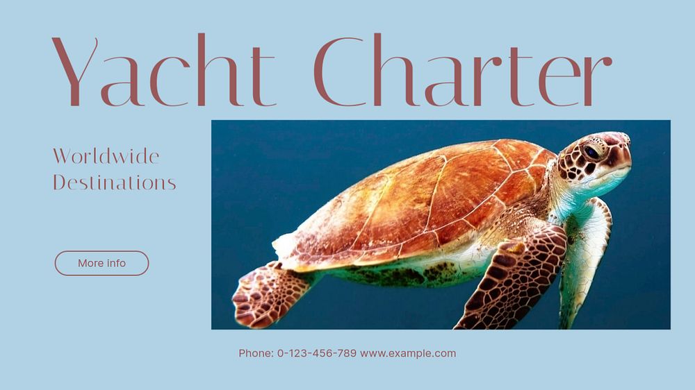 Yacht charter blog banner template, editable text & design