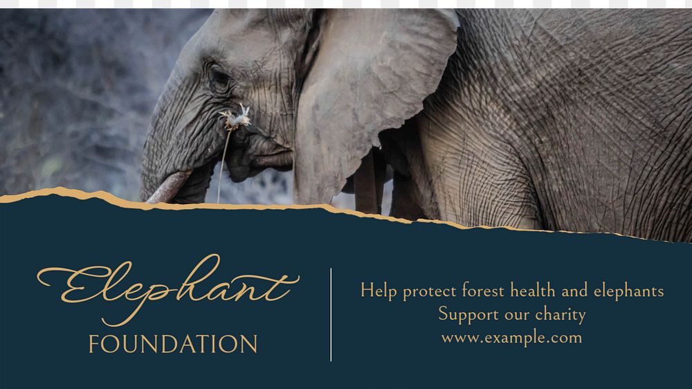 Elephant foundation blog banner template, editable text & design