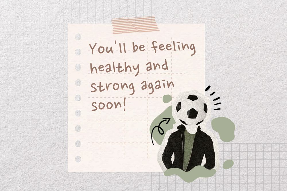 Get well soon reminder note, editable collage remix design