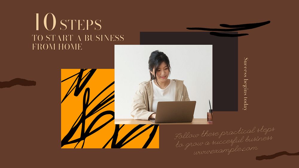 10 steps to blog banner template, editable text & design