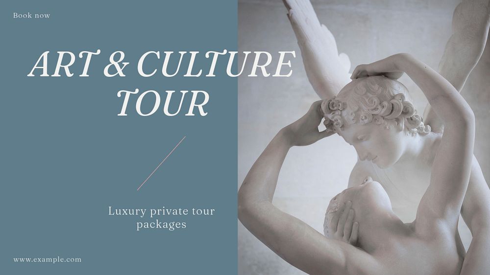 Art & culture tour blog banner template, editable text & design