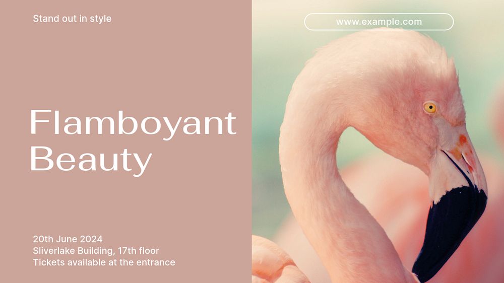 Flamboyant beauty blog banner template, editable text & design