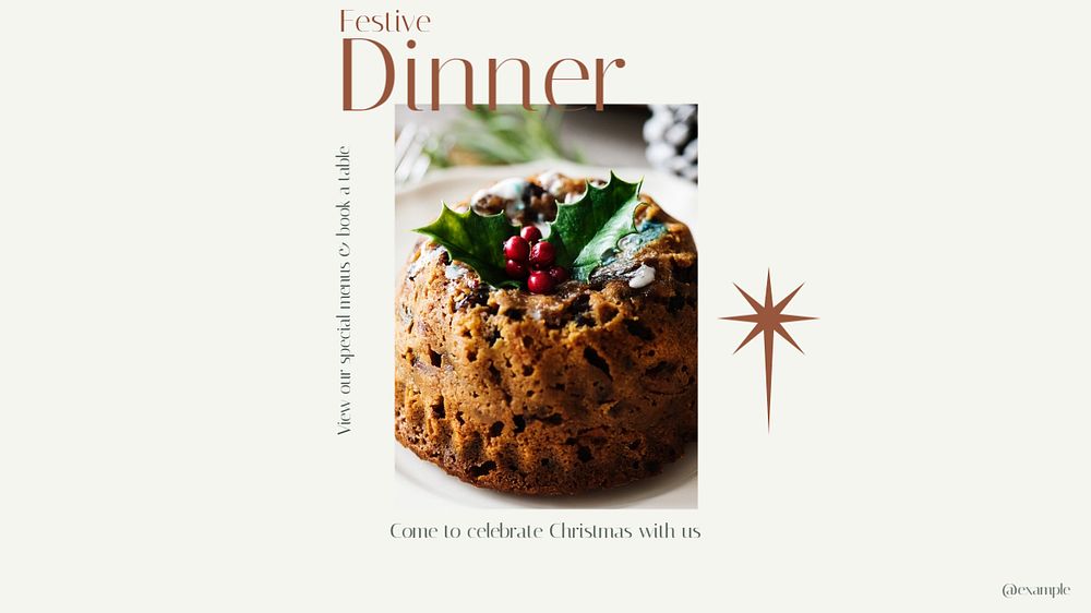 Christmas dinner blog banner template, editable text & design