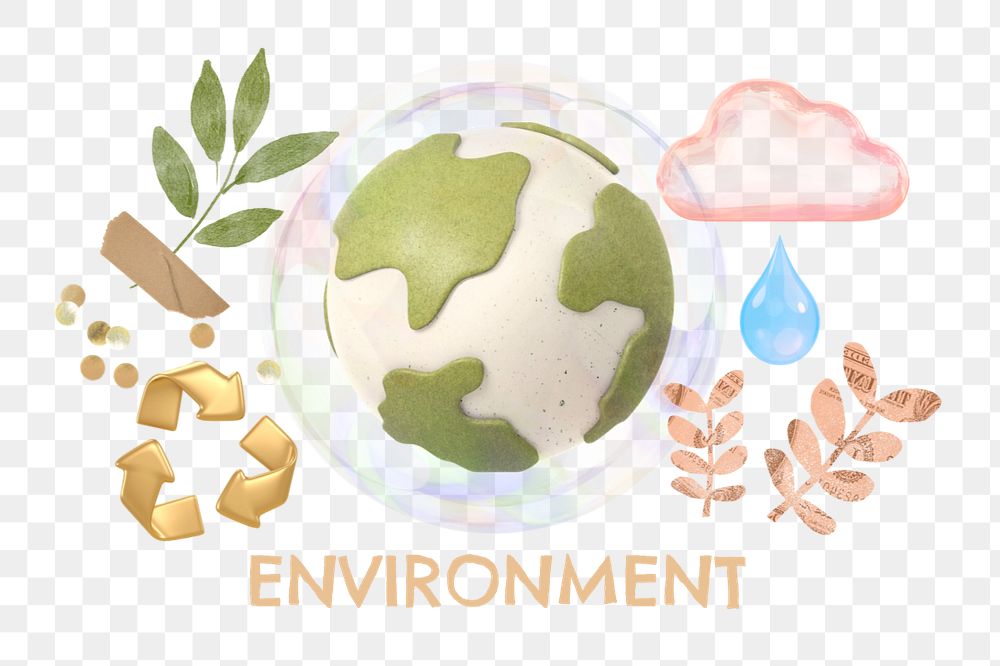 Environment png element, editable collage remix design