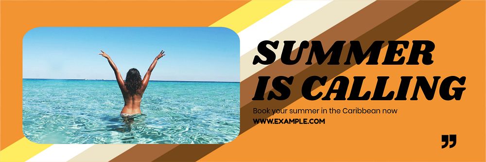 Summer is calling email header template, editable text & design