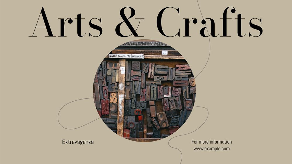 Arts & crafts event blog banner template, editable text & design