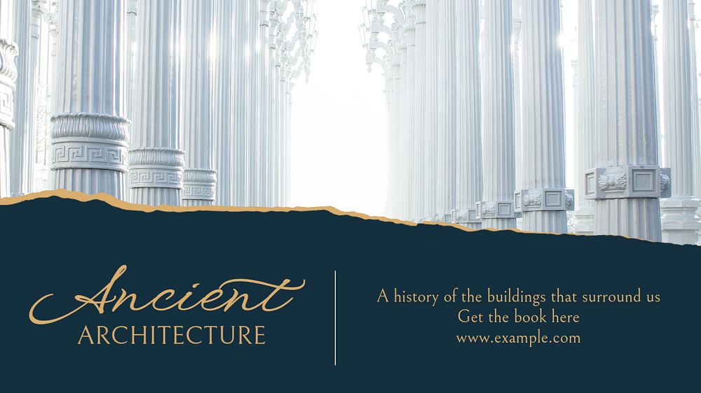 Ancient architecture blog banner template, editable text & design