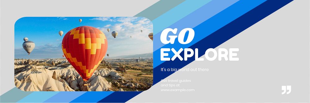 Travel & explore email header template, editable text & design