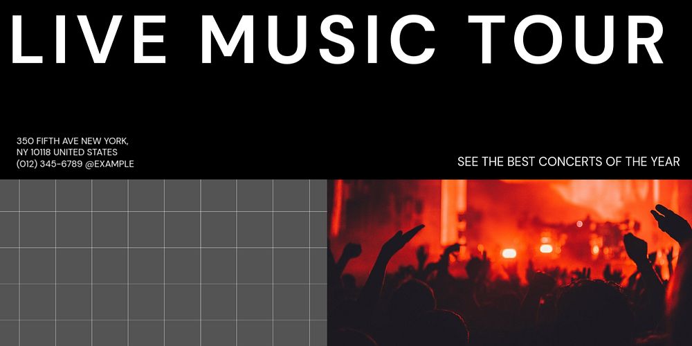 Concert music tour Twitter ad template, editable text & design