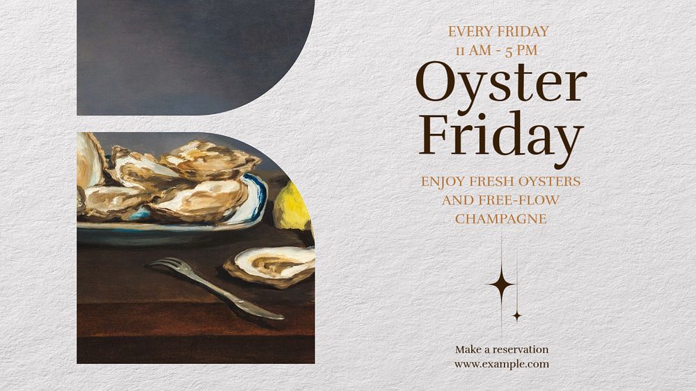 Oyster Friday blog banner template, editable text & design